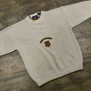 Vintage Weekends Sweater Adventure Men Large Tall‎ Beige Protect The Planet